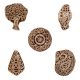 Set of 5 Piece New Mix Wooden Printing Blocks