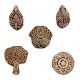 Set of 5 Piece New Mix Wooden Printing Blocks