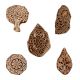 Set of 5 Piece New Mix Wooden Printing Blocks