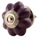 Dark Purple Crackle Ceramic Melon Knobs
