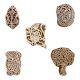 Set of 5 Piece New Mix Wooden Printing Blocks