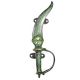 Brass Dagger Door Handle With Green patina