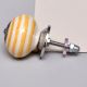 Mustard Striped Ceramic Cabinet Knob