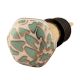 Sea Green Hexagon Small Ceramic Wine Stopper in Golden Fitting