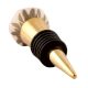 Grey Hexagon Small Ceramic Wine Stopper in Golden Fitting
