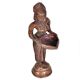 Brass Standing Lady Statue with Diya
