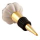 Black Flower Ceramic Wine Stopper in Golden Fitting