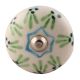 Pea Green Ceramic Floral Wine Stopper in Golden Fitting