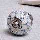 Grey Dotted Ceramic Floral Cabinet Knobs