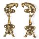 Two Brass Peacocks With Brass Parrot On Top Door Handle (In Pair)