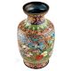 Blue Cloisonne Vase w/CRANES & Flower Blossoms