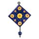 Navy Blue With Yellow Tiny Flower Ceramic Tiles Hooks 