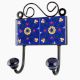 Navy Blue Ceramic Floral Tiles Hook
