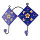 Navy Blue Yellow Tiny Flower Ceramic Tiles Hook 