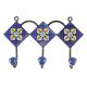 Navy Blue And Yellow Ceramic Floral Tiles Hook 