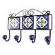 Navy Blue White Ceramic Floral Tiles Hook 