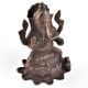 Brass Ganesha Seated In Lotus With Mooshak Statue 