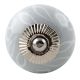 Grey Leaf Floral Ceramic Dresser Knob 