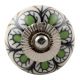 Pea Green Ceramic Floral Dresser Knob