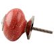Red Ceramic Floral Drawer Knob