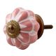 Baby Pink Flower Medium Ceramic Melon Drawer Knob