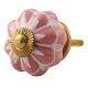 Baby Pink Flower Medium Ceramic Melon Drawer Knob
