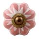 Baby Pink Flower Medium Ceramic Melon Drawer Knob