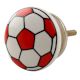 Red Football Pattern Ceramic Drawer Knob