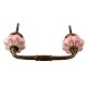 Baby Pink Flower Medium Ceramic Bridge Handle