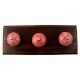Red Ceramic Floral Wooden Hook