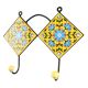 Yellow With Turquoise Sunflower Ceramic Tiles Hook Online