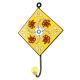 Yellow Ceramic Floral Tile Hook 