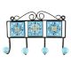 Turquoise Ceramic Floral Tiles Hook