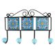 Turquoise Ceramic Floral Tiles Wall Hook