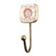 Pink Flower Square Ceramic Wall Hook Online