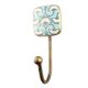 Turquoise Sea Shell Square Ceramic Wall Hook