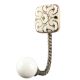 Black Sea Shell Square Ceramic Wall Hook in Antique Fitting