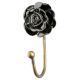 Black Rose Ceramic Wall Hook