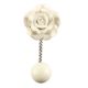 Cream Rose Flower Ceramic Wall Hook in Silver Fitting 