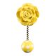 Yellow Flower Ceramic Wall Hook in Silver Fitting