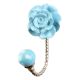 Turquoise Flower Ceramic Hook in Silver Fitting