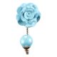 Turquoise Flower Ceramic Hook in Silver Fitting