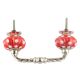 Red White Floral Dot Ceramic Cut Bridge Handles