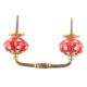 Red White Floral Dot Ceramic Bridge Handles