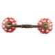 Red White Floral Dot Ceramic Bridge Handles