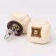 Solid Cream Square Ceramic Wardrobe Knob