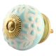 Sage Green Etched Ceramic Floral Drawer Knob Online