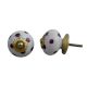 White Cherry Dot Ceramic Dresser Knob
