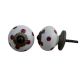 White Cherry Dot Ceramic Dresser Knob