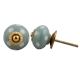 Sage Green White Dot Ceramic Dresser Knob